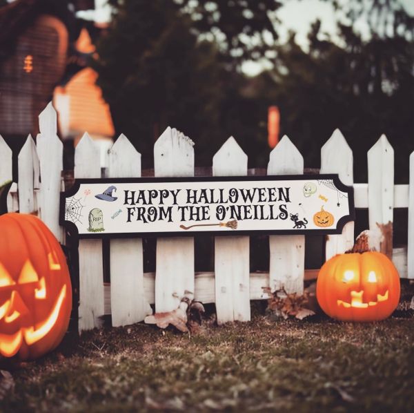 Personalised Halloween Train Sign - Colour Icons