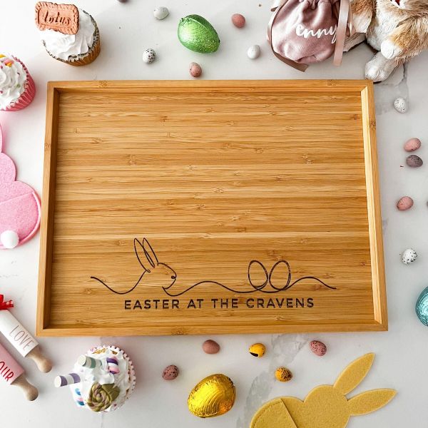 Personalised Engraved Rectangle Easter Treat Tray - Easter At The...