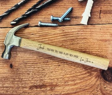 Personalised 16oz Claw Hammer (Script/straight Font)