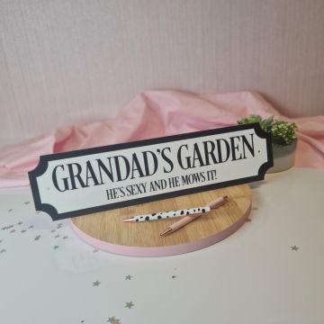 Grandad's Garden Train Sign - Black