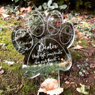 Image of Personalised Mirrored Pawprint Decoration