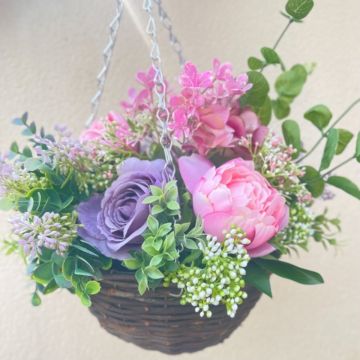 Peony and Rose Pastel Deluxe Basket 
