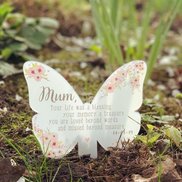 NEW Personalised Floral Remembrance Butterfly