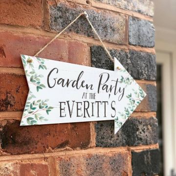 Personalised Garden Party Hanging Plaque