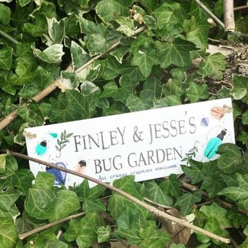 Personalised Childrens Bug Garden Hanging Plaque
