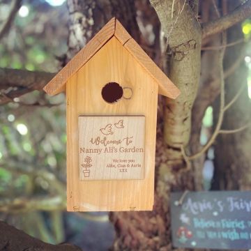 Personalised Wooden Engraved Bird Box