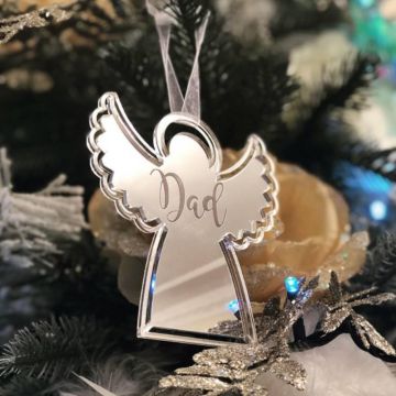 Image of personalised angel christmas tree decoration