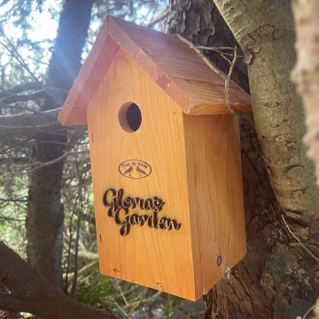 Personalised Wooden Bird Box - Cut Out Name