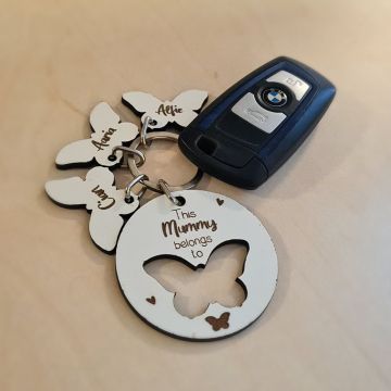 Personalised Butterfly Keyring   