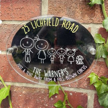 Personalised Family Stick Character Plaque