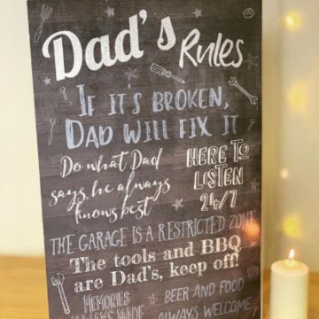 Large Personalised Dad Rules Sign