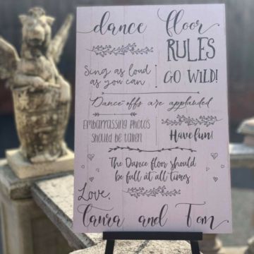 Personalised Dance Floor Rules Sign 