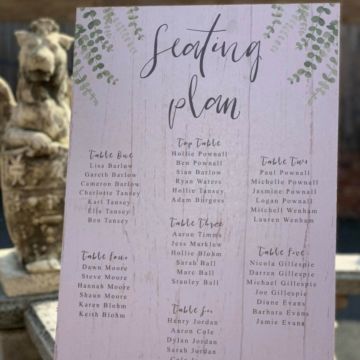 Personalised Eucalyptus Table Plan Wedding Sign