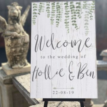 Personalised Eucalyptus Welcome Wedding Sign 