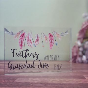 Image of Personalised Feathers Appear Acrylic Plaque