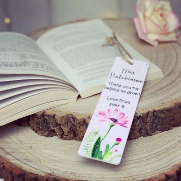 Personalised Teacher Flower Bookmark