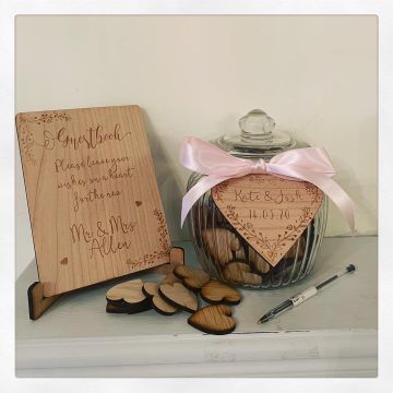 Personalised Jar Of Hearts Wedding Guestbook