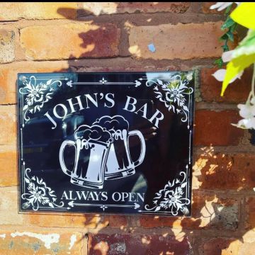 Personalised Clear Bar Sign