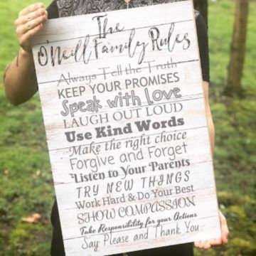 Large Personalised Family Rules Sign