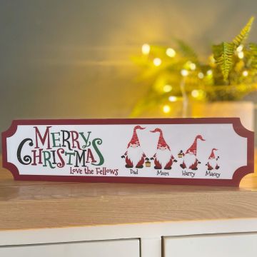 Personalised Merry Christmas Gonk Christmas train sign