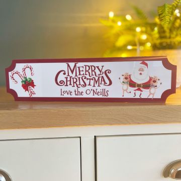 Personalised Red Christmas Train/street Sign 0