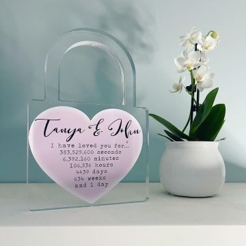 Personalised Clear Acrylic Padlock - I Have Loved You For... Gift