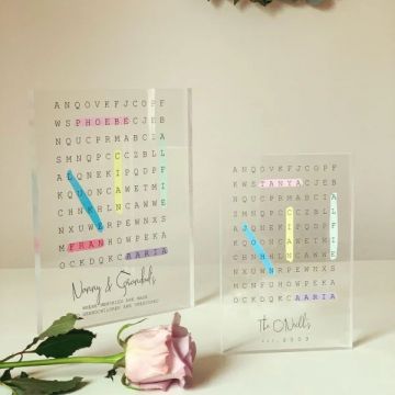 Personalised Family Word Search Acrylic Block 