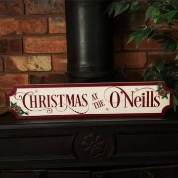 Personalised Red Christmas Train/street Sign 0