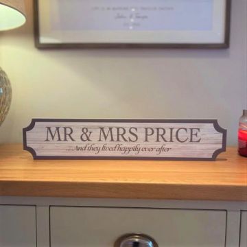 Personalised Wooden Effect Train Sign