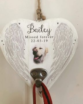 Personalised Pet Remembrance Heart Hanger With Hook