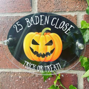 Personalised Large Pumpkin House Plaque