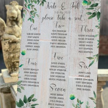 Personalised Olive Leaf Table Plan Wedding Sign