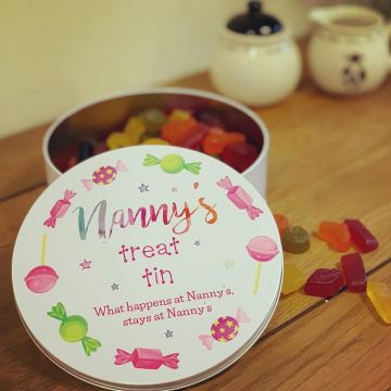 Personalised Pink Sweets Treat Tin