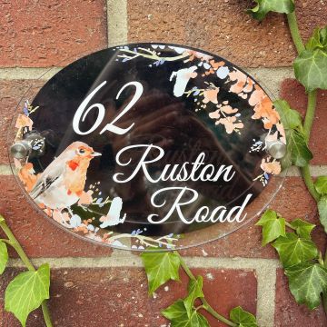 Personalised Watercolour Robin House Plaque