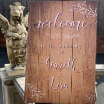 Personalised Wooden Foliage Welcome Wedding Sign 
