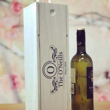 Image of Personalised Couples Wooden Wine Box