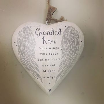 Personalised Wings Remembrance Chubby Heart