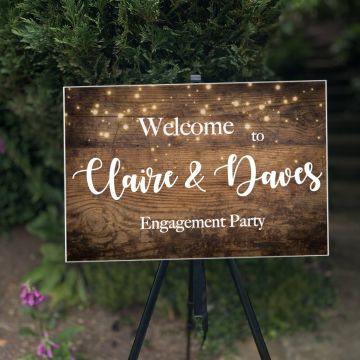 Personalised Events Board (BUY 1 get 1 FREE) WOOD AND FAIRY LIGHTS