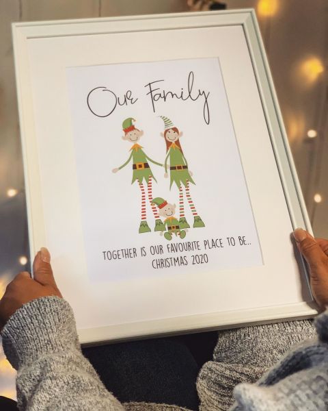 Personalised Family Elf Character Frame 