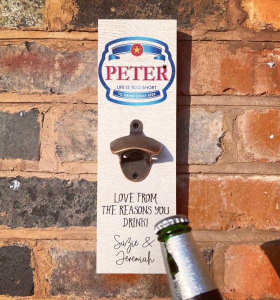 Personalised Printed Beer Bottle Opener Plaque - P