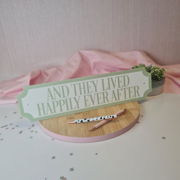 Happily Ever After Train Sign - Mint