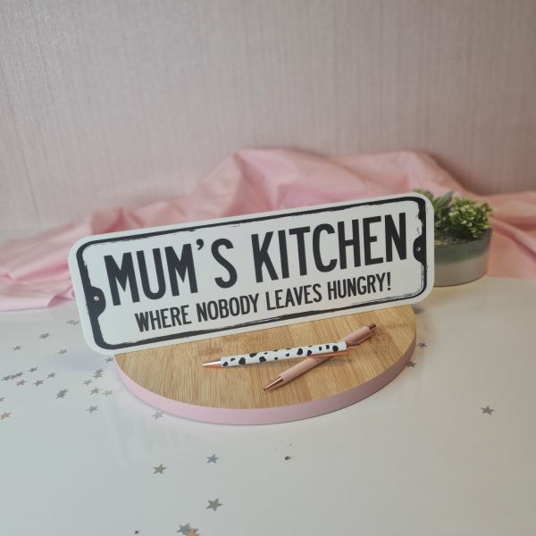 Mum's Kitchen Street Sign - Black