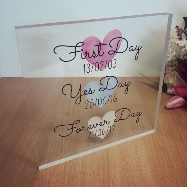 Image of first day yes day acrylic block 