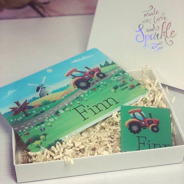 Personalised Tractor Placemat & Coaster Set 