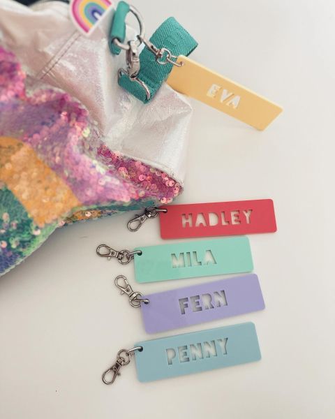Personalised Pastel Rectangle Bag Tags