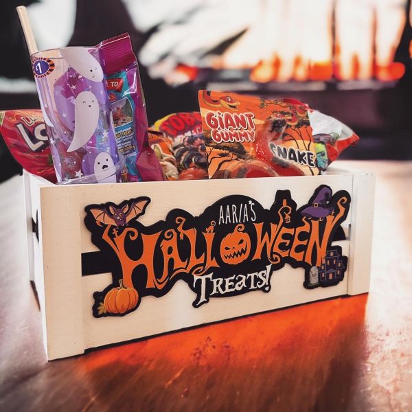 Personalised WHITE Halloween Crate