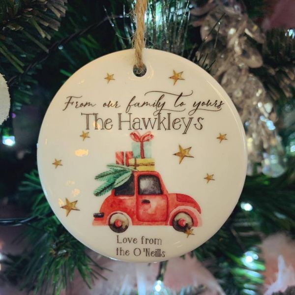 Personalised Hanging From Our Family To Yours Tree Decoration (BUY ONE GET ONE FREE)