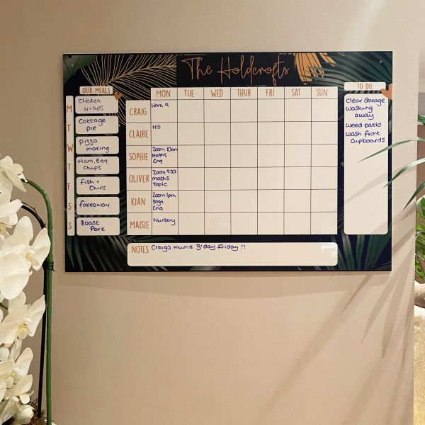 Personalised Green Leaf Family Planner 
