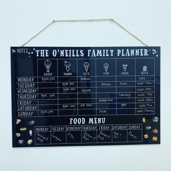 Personalised LARGE Blackboard Character Family Planner 