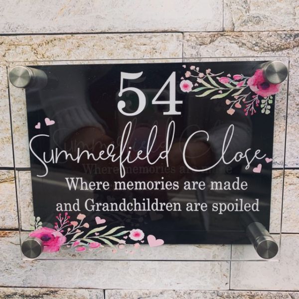 Personalised Floral House Plaque